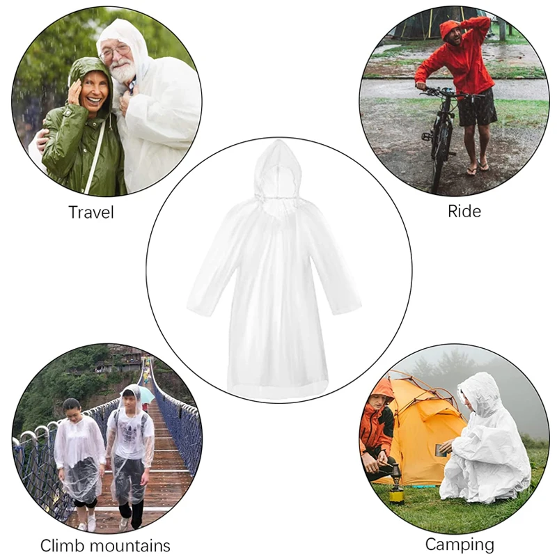 เสื้อกันฝนแบบใช้แล้วทิ้ง 6 ชิ้ - Emergency Poncho Rain บทวิจารณ์และราคา