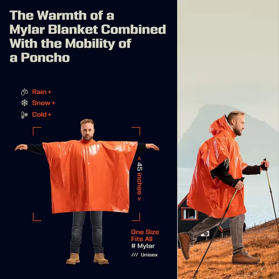เสื้อกันฝนฉุกเฉินสำหรับเอาชีวิ - Survival Blanket Reflective บทวิจารณ์และราคา